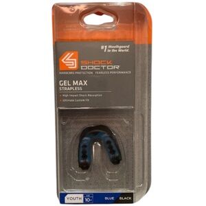 Shock Doctor Custom Fit Youth Gel Max Strapless Mouthguard Blue Black Ages 10+